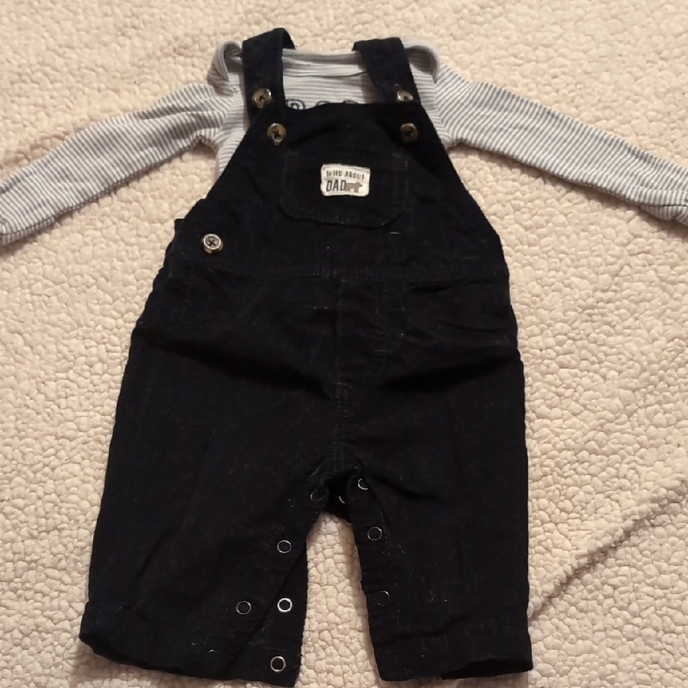 Carter's Black Bib-Style Overalls with Classic Design